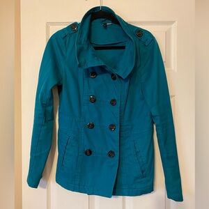 Teal H&M trench coat